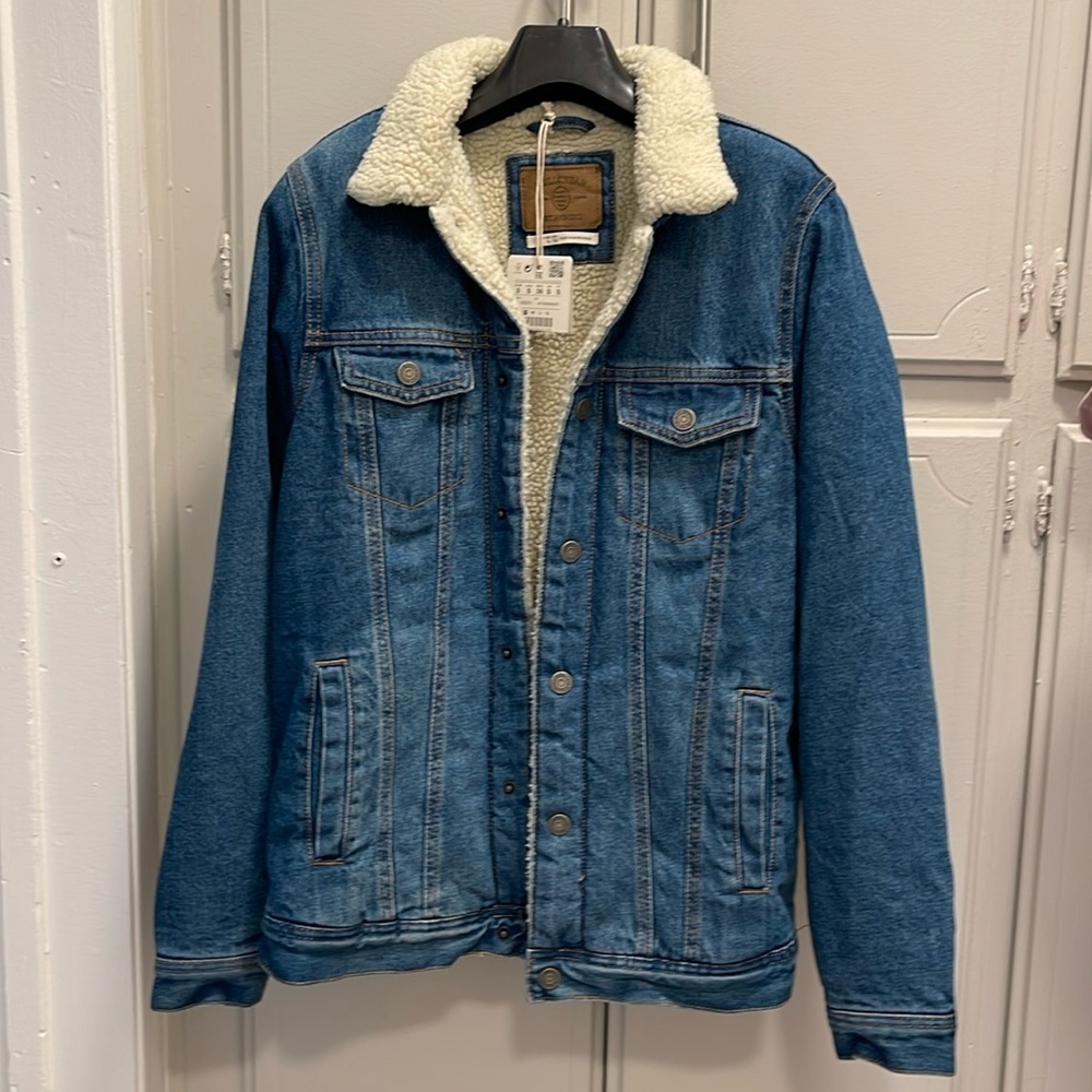 Men’s SM Pull & Bear Denim Jacket Faux Fur - BRAND NEW
